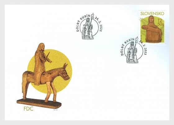 slovakia 2023 slovaquie easter sculpture art religion child ostern paques 1v FDC - Image 1 of 1