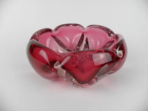 1970s Murano Sommerso Heavy Glass Bowl/Ashtray Brutalist Design - Picture 1 of 9