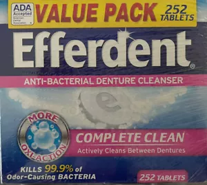 Efferdent Zahnersatzreiniger - 252 Tabletten werkseitig versiegelte Zähne - Bild 1 von 2