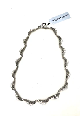 COLLAR JUDITH JACK MARCASITA CRISTAL CIRCONITA 16" PLATA ESTERLINA 925 CUELLO #181CR Foto 1 de 4