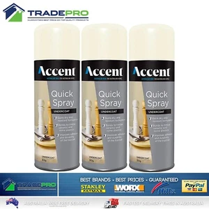3x Spray Paint Can 310g Undercoat Wood Ceramics Plastic Quick Dry Int&Ext PRO - Picture 1 of 3