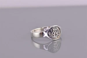 Anillo de Espera JNR Plata Esterlina Tallado Oxidado True LOVE Talla 925 - Imagen 1 de 8
