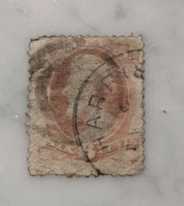 US Scott #148 gebraucht sehr guter Zustand, Eckfalte, abgestumpfte Perfs, dünn - Bild 1 von 2