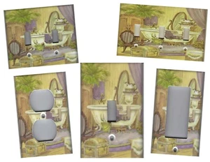 VICTORIAN BATHTUB LAVENDER BATH HOME WALL DECOR LIGHT SWITCH PLATES AND OUTLETS - Picture 1 of 30