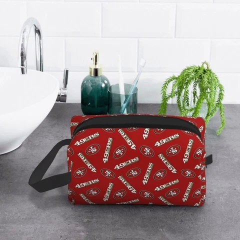 San Francisco 49ers Portable Storage Bag Travel Toiletries Bag Cosmetics Bag Cover