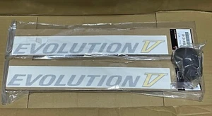 MITSUBISHI EVO5 CP9A Genuine "EVOLUTION V" Side Door Decal Silver Yellow Set OEM - Picture 1 of 2