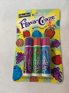 DS chapstick rare flava craze 3 pack NEW blue crazeberry grape fruit craze - Picture 1 of 14