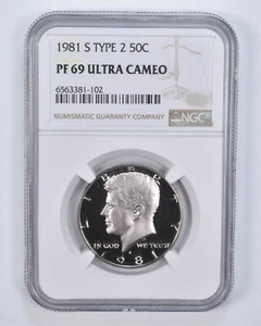 PF69 UCAM 1981-S Type 2 Kennedy Half Dollar NGC Graded Brown Label - Picture 1 of 5
