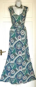 MONSOON HERITAGE FLORAL PRINT JERSEY MAXI OCCASION PARTY DRESS SIZE 20 - Picture 1 of 9