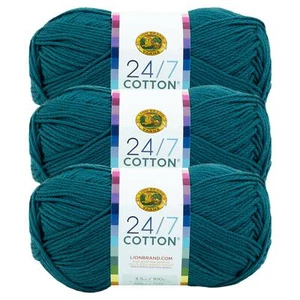 (3 Pack) Lion Brand Yarn 761-177J 24-7 Cotton Yarn, Dragonfly - Picture 1 of 6
