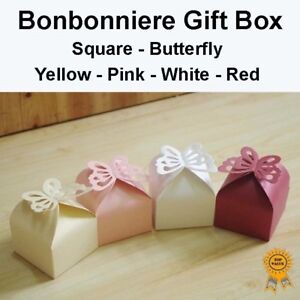 90x Bonbonniere Bomboniere Candy Gift Boxes 60x60x60mm Graduation Cap 