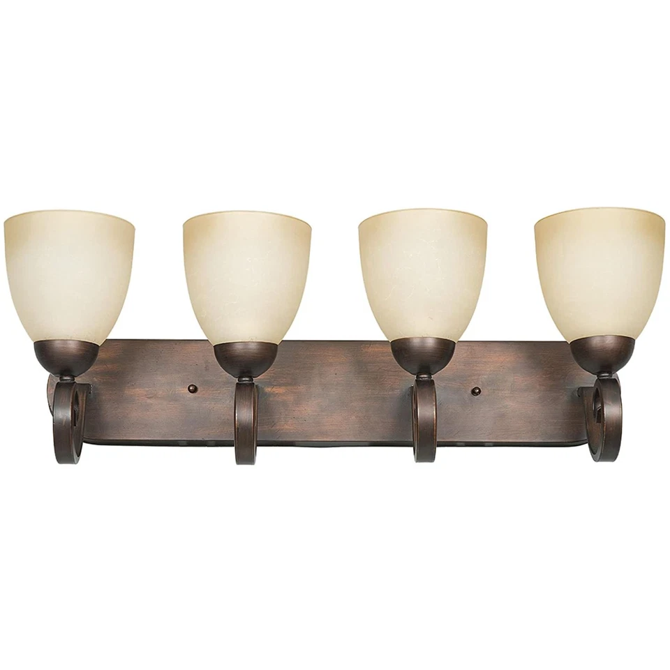 Iluminação Sunset Provano 4 luzes vaidade 100W com vidro Buttercup - Acabamento antigo - - Imagem 1 de 1