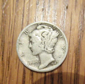 1942-S Mercury Dime F k - Picture 1 of 2