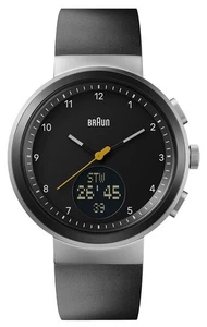 Braun Digital Smartwatch (45mm) Black Hybrid Dial / Black Silicone BN0299NBKBKG - Picture 1 of 4