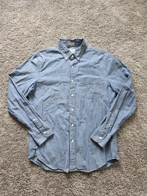 J.Crew Slim Fit DENIM Organic Cotton Button Shirt Men's MEDIUM M Blue Chambray  - Image 1 of 4