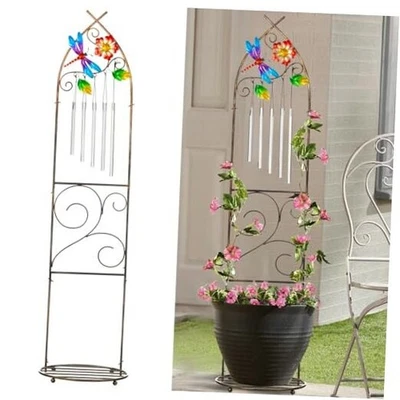 Садовая решетка с подставками для растений, 48 дюймов металлический съемный горшок для растений стрекоза - Изображение 1 из 4