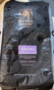Copper Moon Whole Bean Coffee, Dark Roast, Sumatra Blend, 5 Lb use by 11/2025 - Picture 1 of 7