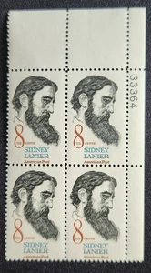 US Scott 1446 - Sidney Lanier - MNH - 1971 Issue - Plate Block of 4 - Picture 1 of 1