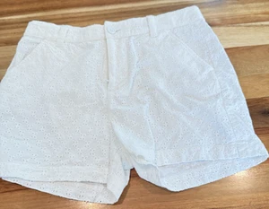 Crown & Ivy Kids Eyelet 100% Cotton White Shorts Girls Size 16 Adjustable - Picture 1 of 16
