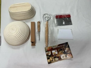 TNTECO SOURDOUGH Bread Kit 2 Baskets w Liners + All Pictured (No yeast) - Picture 1 of 7