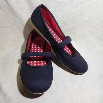 🩰 Без границ Mary Jane ремень балетки размер 9 M черный джинсовой ткани; подошвы кроссовок - Изображение 1 из 4