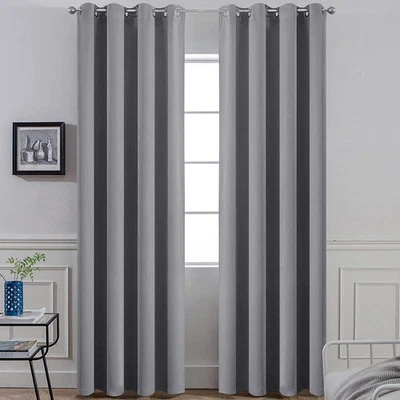 Yakamok Cortinas Opacas Gris Oscuro Habitación, 52"W x 84"L (Pack de 2), Gris  Foto 1 de 4