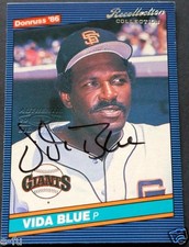 2004 Recollection Retro 1986 Donruss VIDA BLUE Certified Giants Auto #ed 45/51