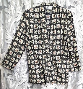 L MAGGIE LAWRENCE WOVEN SATIN CREPE DE CHINE CARDIGAN BLAZER JACKET VINTAGE - Picture 1 of 10