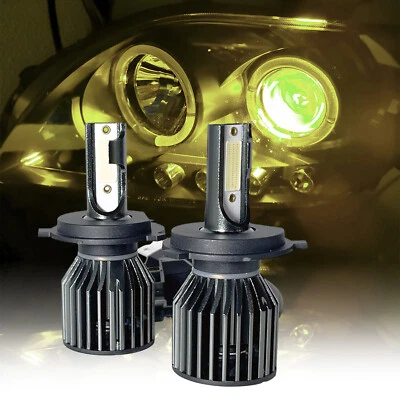 H4 3000K Golden Yellow LED Kit COB Headlight Bulbs High Bright for Toyota Tundra - Image 1 of 4