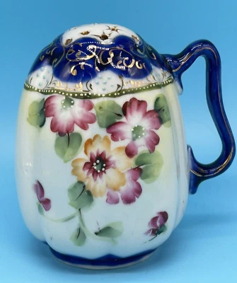 Muffineer pintado a mano Cobalto Oro Japón Moriage 5 pulgadas Foto 1 de 4