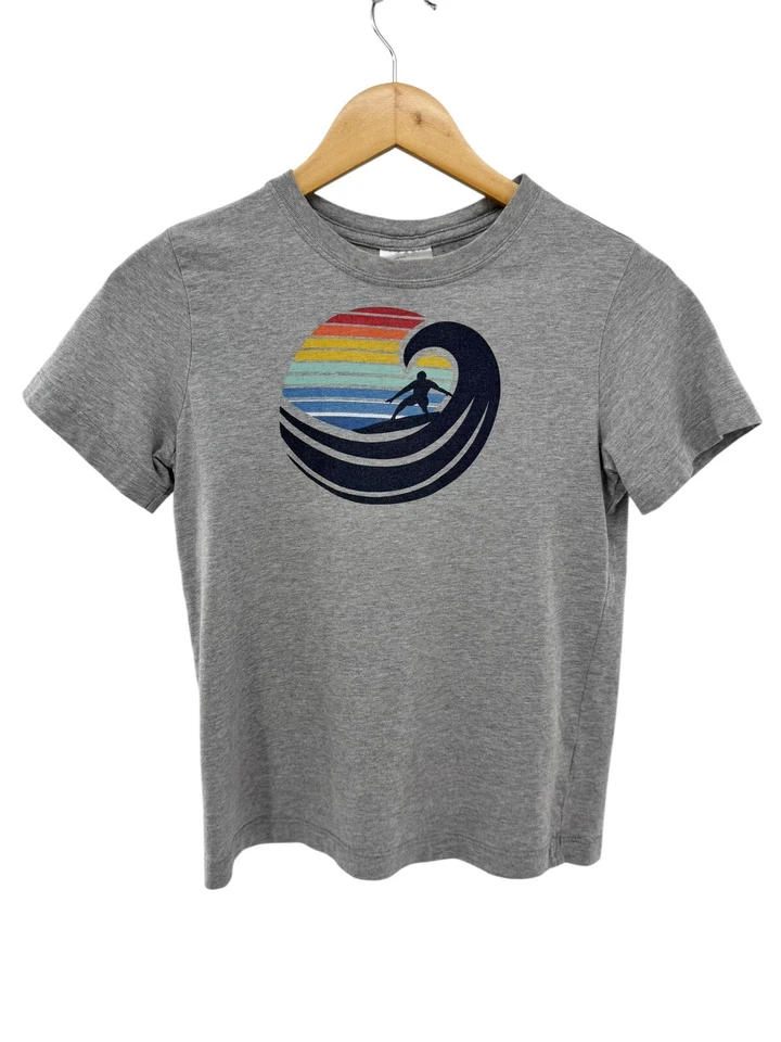 Camisa Hanna Andersson Niños 8 Azul Manga Corta Surf Gráfico Foto 1 de 4