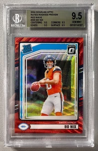 Bo Nix 2024 Panini Donruss Optic Rated Rookie Red Wave #369 Broncos BGS 9.5 - Bild 1 von 6