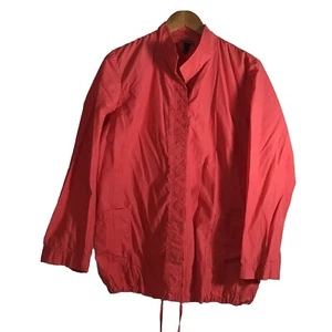 EILEEN FISHER Jacket Women PL Petite Large Coral Pink Cotton Nylon Windbreaker - Picture 1 of 15