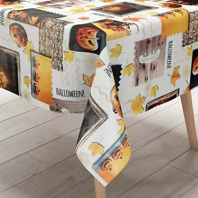 KEVKUS Nappe en Toile Cirée H3110 Halloween Citrouille Feuilles Automne Carré - Photo 1/4