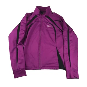 Fila Sport Sweatshirt Womens Large Purple Full Zip Long Sleeves Activewear Top - Picture 1 of 13