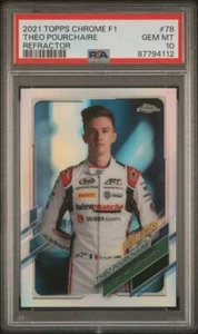 2021 Topps Chrome Formula 1 Theo Pourchaire PSA 10 Refractor FutureStars #78 F1 - Picture 1 of 2