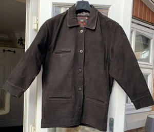 CROWN GATE LEATHER UK MENS DARK BROWN SUEDE JACKET COAT 10 Chest46In VGC - Picture 1 of 12