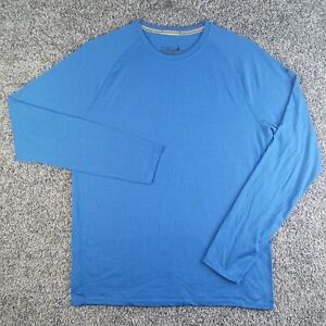 Smartwool 150 Shirt Mens Large Blue Merino Wool Base Layer Crewneck Long Sleeve 
