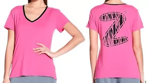 Zumba SAFARI V-Neck Tee Shirt Top - Fuchsia PINK Size SMALL - Picture 1 of 1