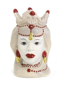 Mandel by Paben Damen Vase Maulbeerkopf aus Porzellan cm. 18,7 x 11,7 x 11,4 - Bild 1 von 2