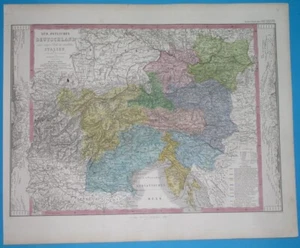 1863 ORIGINAL MAP SLOVENIA CARNIOLA LAIBACH AUSTRIA ITALY CROATIA FRIULI VENICE - Picture 1 of 10