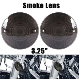 Smoke Turn Signal Lens Cover Fit For Harley Touring Heritage Softail Dyna AI - Picture 1 of 6
