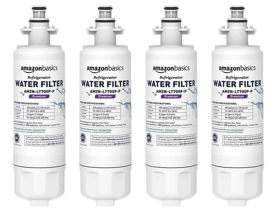 Replacement LG LT700P Refrigerator Water Filter Cartridge Pack of 4 Premium - Image 1 of 4