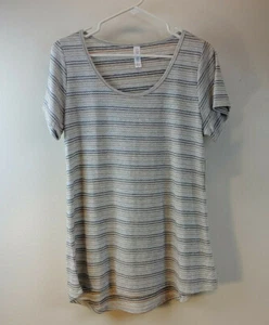 Top tunica LuLaRoe a righe stampa chevron manica corta casual taglia M R30 - Foto 1 di 6