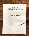 Sony VO-1600 VCR Service Manual *Original*