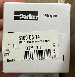 (10) LEGRIS 3109 08 14 NYLON ELBOW PUSH-TO-CONNECT 1/4NPT X 5/16" TUBE OD TUBE - Picture 1 of 3