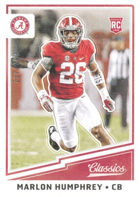 CLASSICS RED-BACK Marlon Humphrey RC  #'D /299 Alabama CRIMSON-TIDE  - Image 1 of 2