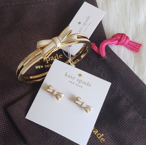 Set bracciale e borchie doppio fiocco Kate Spade New York