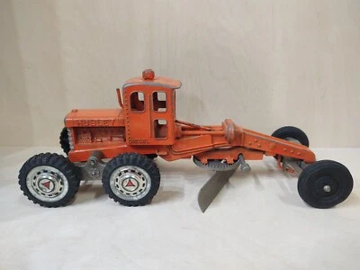 Vintage Hubley Steerable Orange Diesel Road Grader Great Condition  - Image 1 of 4