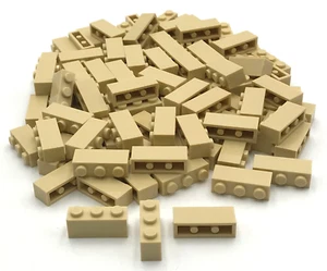 Lego 100 New Tan Bricks 1 x 3 Stud Building Blocks - Picture 1 of 1